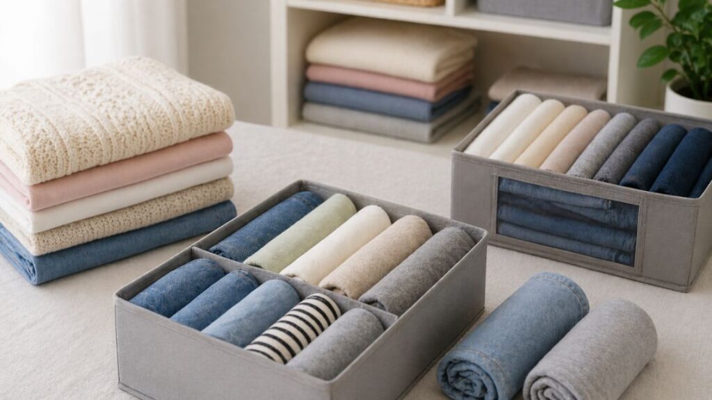 fold and store clothes to save space