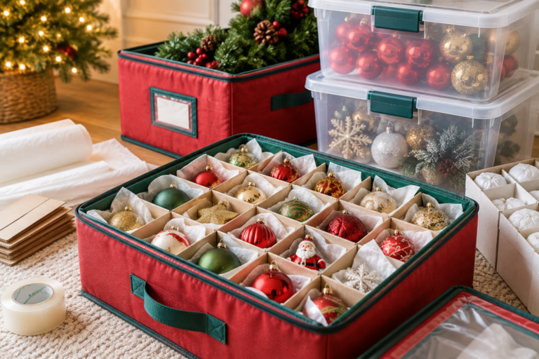 how to store Christmas ornaments