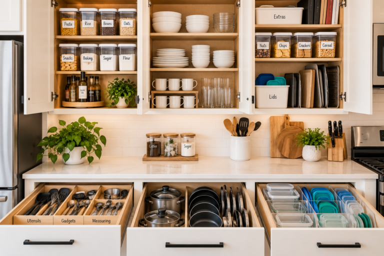 organize kitchen cabinets